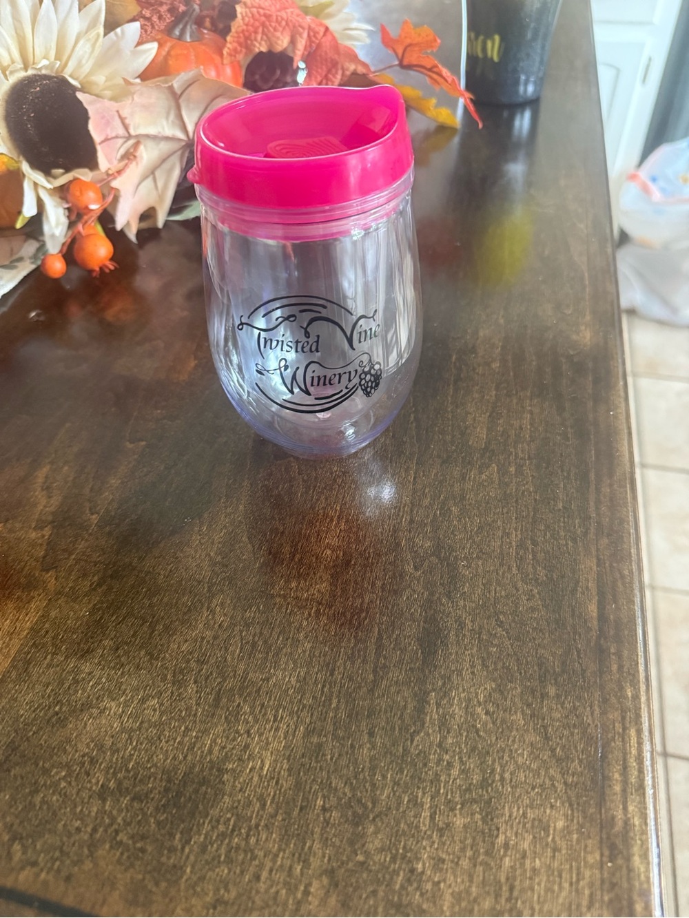 Pink Lid Insulated Wine Tumbler